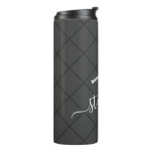 Tennis Personalisiert Script Name Monogram Thermosbecher (Nach links gedreht)