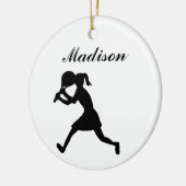 Tennis-personalisierte Weihnachtsverzierung Keramikornament (Links)