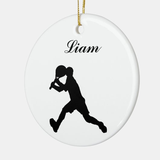 Tennis-personalisierte Weihnachtsverzierung (Mann) Keramikornament (Links)
