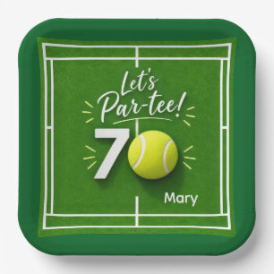 Tennis Personalisierter 70. Geburtstag Tennisparty Pappteller