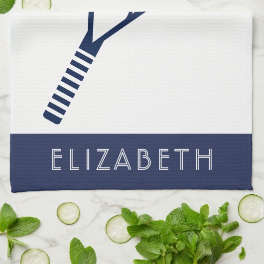 Tennis-Personalisierter Name oder Monogramm Handtuch (Gefaltet)