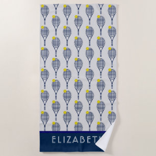 Tennis-Personalisierter Name oder Monogramm Strandtuch