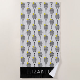 Tennis-Personalisierter Name oder Monogramm Strandtuch
