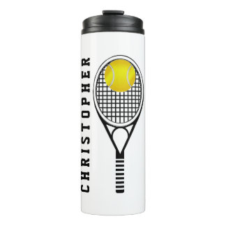 Tennis-Personalisierter Name oder Monogramm Thermosbecher