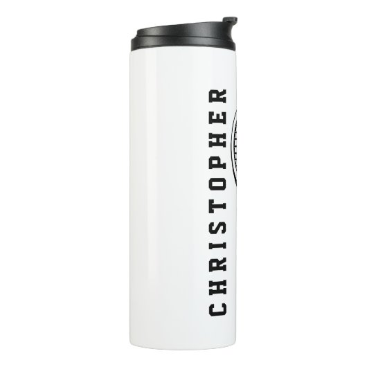 Tennis-Personalisierter Name oder Monogramm Thermosbecher (Nach links gedreht)