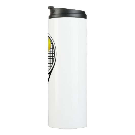 Tennis-Personalisierter Name oder Monogramm Thermosbecher (Nach rechts gedreht)