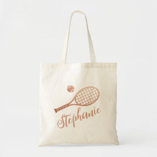 Tennis Personalisierter Skriptname Kupfer Terracot Tragetasche
