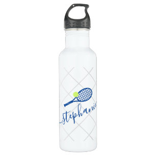 Tennis Personalisiertes Script Blue Name  Edelstahlflasche