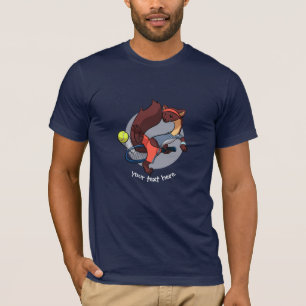 Tennis Pine Marten Trick Shock Cartoon T-Shirt
