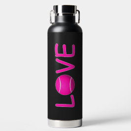 Tennis Pink LIEBE Black Trinkflasche