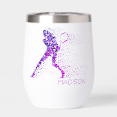 Tennis Pink Pixels Personalisierter Name (Rückseite)
