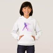 Tennis Pink Pixels Personalisierter Name Hoodie (Vorne ganz)