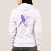 Tennis Pink Pixels Personalisierter Name Hoodie (Rückseite)