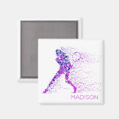 Tennis Pink Pixels Personalisierter Name Magnet (Vorderseite/Rückseite)
