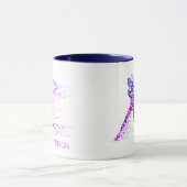 Tennis Pink Pixels Personalisierter Name Tasse (Zentrum)