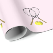 Tennis Pink Sports Geschenkpapier (Rolleneckpunkt)
