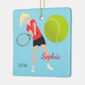 Tennis Player Blonde Keepake Ornament (Links)
