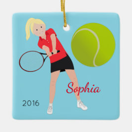 Tennis Player Blonde Keepake Ornament