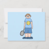Tennis Player Boy. Einladung (Rückseite)