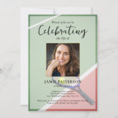 Tennis Player, Celebration of Life Photo Funeral Einladung (Vorderseite)