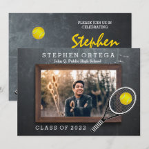 Tennis Player Chalkboard Foto Abschluss