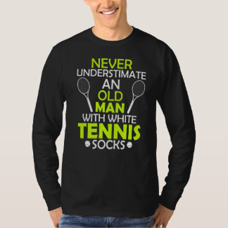 Tennis Player Coach Alter Mann Tennis Socken T-Shirt
