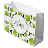 Tennis Player Coach Personalisiert Ihren Namen hin Große Geschenktüte (Rückseite Schrägansicht)