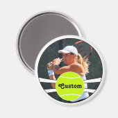 Tennis Player Custom Player Foto & Name oder Text Magnet (Vorderseite/Rückseite)