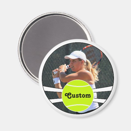 Tennis Player Custom Player Foto & Name oder Text Magnet (Vorderseite/Rückseite)