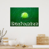 Tennis Player Custom Text Spinning Tennis Ball Poster (Küche)