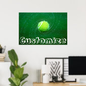 Tennis Player Custom Text Spinning Tennis Ball Poster (Heimbüro)