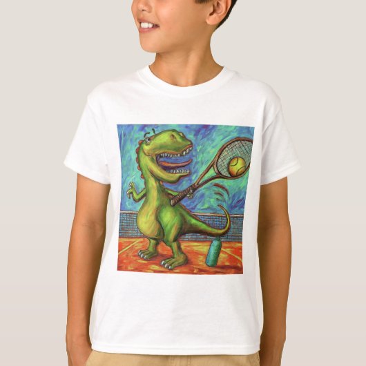 Tennis Player Dino T-Shirt (Vorderseite)