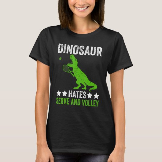 Tennis player Dinosaur hates Serve and volley T-Shirt (Vorderseite)