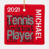 Tennis Player Extraordinaire CUSTOM Keramikornament (Rückseite)