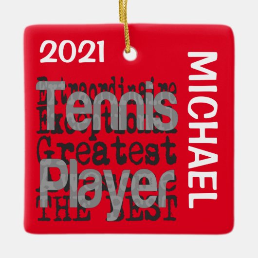 Tennis Player Extraordinaire CUSTOM Keramikornament (Vorderseite)