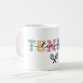 Tennis Player farbenfroh Kaffeetasse (Vorderseite Links)
