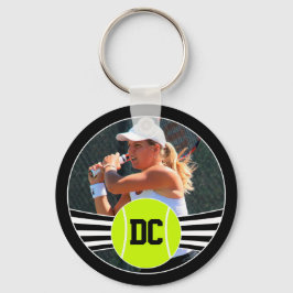 Tennis Player Foto und Initials Custom Key Chains Schlüsselanhänger