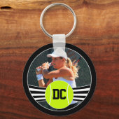 Tennis Player Foto und Initials Custom Key Chains Schlüsselanhänger (Rückseite)