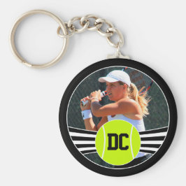 Tennis Player Foto und Initials Custom Key Chains Schlüsselanhänger