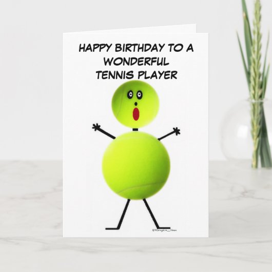 Tennis Player Geburtstag Karte (Vorderseite)