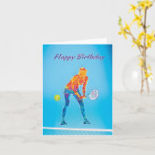 Tennis Player Geburtstagskarte Karte (Gelbe Blume)