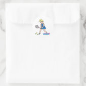 Tennis Player Girl - Light/Blonde Runder Aufkleber (Tasche)