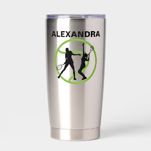 Tennis Player Girl, Tennis Girl Geburtstag Thermobecher