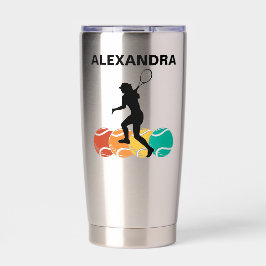 Tennis Player Girl, Tennis Girl Geburtstag Thermobecher