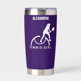 Tennis Player Girl, Tennis Girl Geburtstag Thermobecher