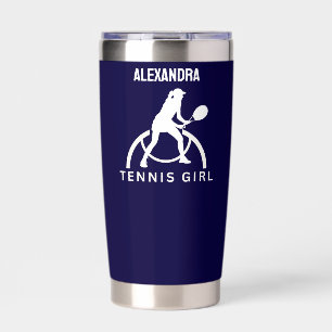 Tennis Player Girl, Tennis Girl Geburtstagsinsulat Thermobecher