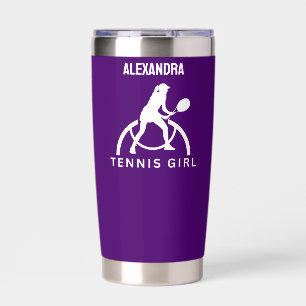 Tennis Player Girl, Tennis Girl Geburtstagsinsulat Thermobecher