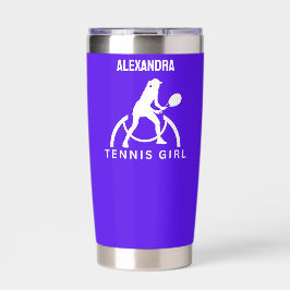 Tennis Player Girl, Tennis Girl Geburtstagsinsulat Thermobecher