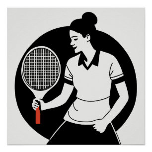 Tennis Player Glossy Poster