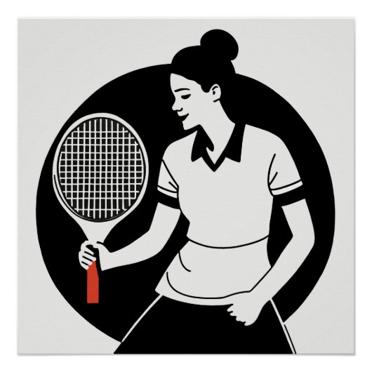 Tennis Player Glossy Poster (Vorderseite)
